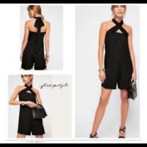 BLACK Free People Beach Redondo convertible romper